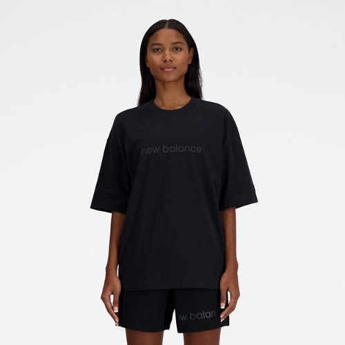 New Balance Women's Hyper Density Jersey Oversized T-shirt In Black