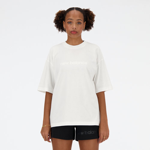New Balance Women's Hyper Density Jersey Oversized T-shirt In White