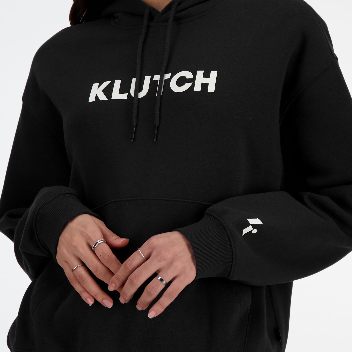 Женское худи New Balance Klutch X NB Fleece, цвет: Чёрный — фото 3