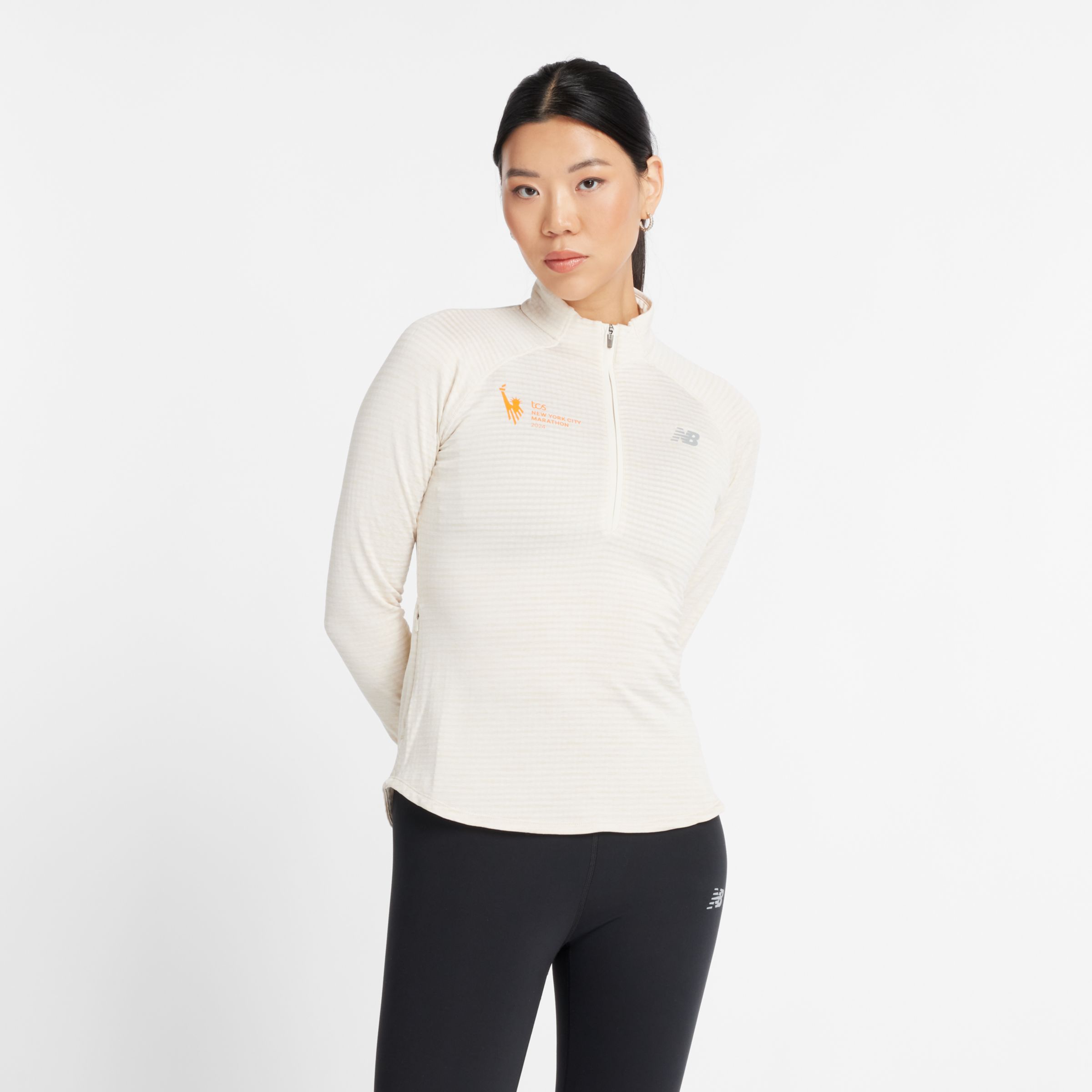 

New Balance Women's NYC Marathon Athletics Heat Grid Half Zip Brown - Brown