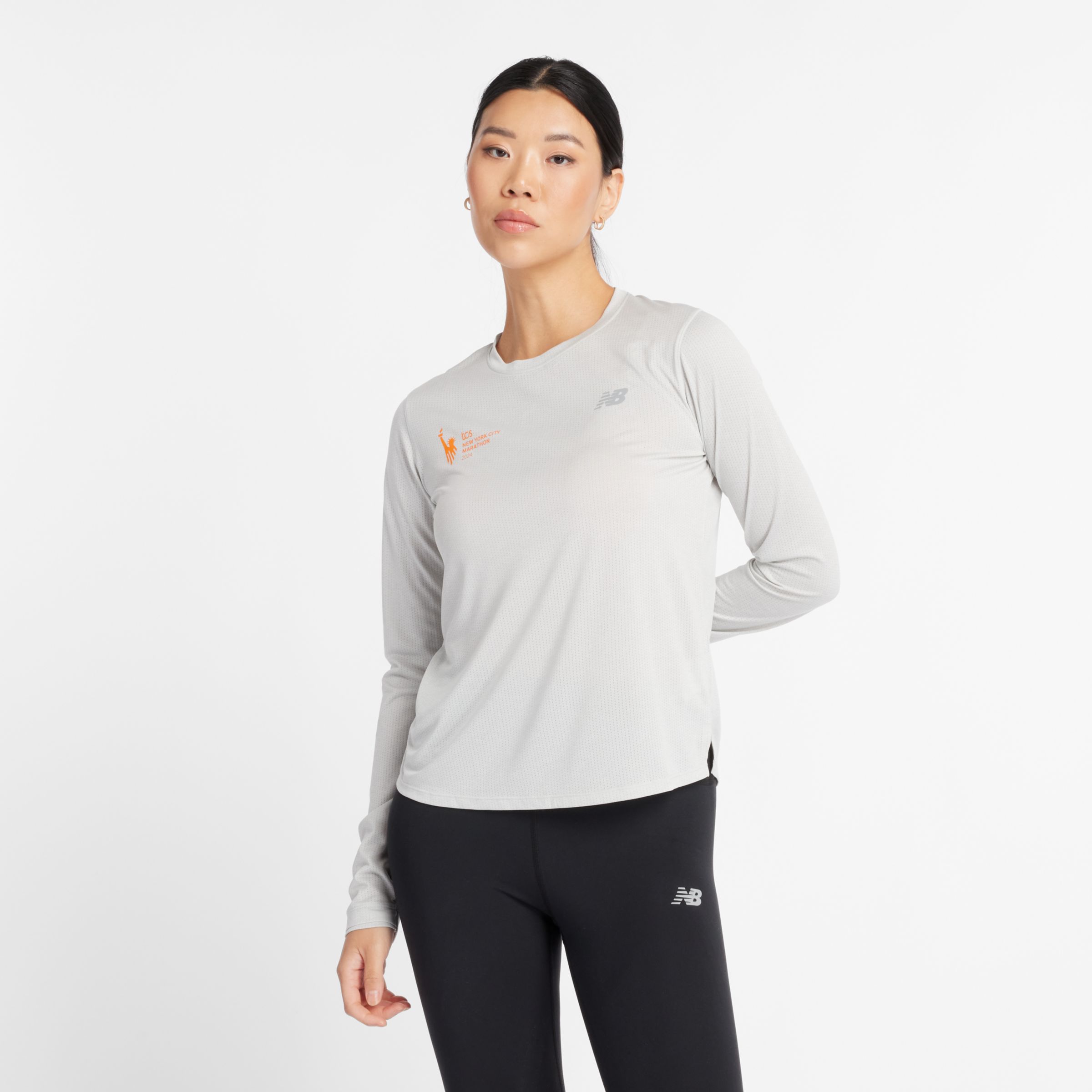 

New Balance Women's NYC Marathon Athletics Long Sleeve Grey - Grey
