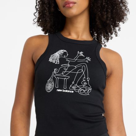Coco Gauff Preparations Racer Tank, BLACK, WT43452BK
