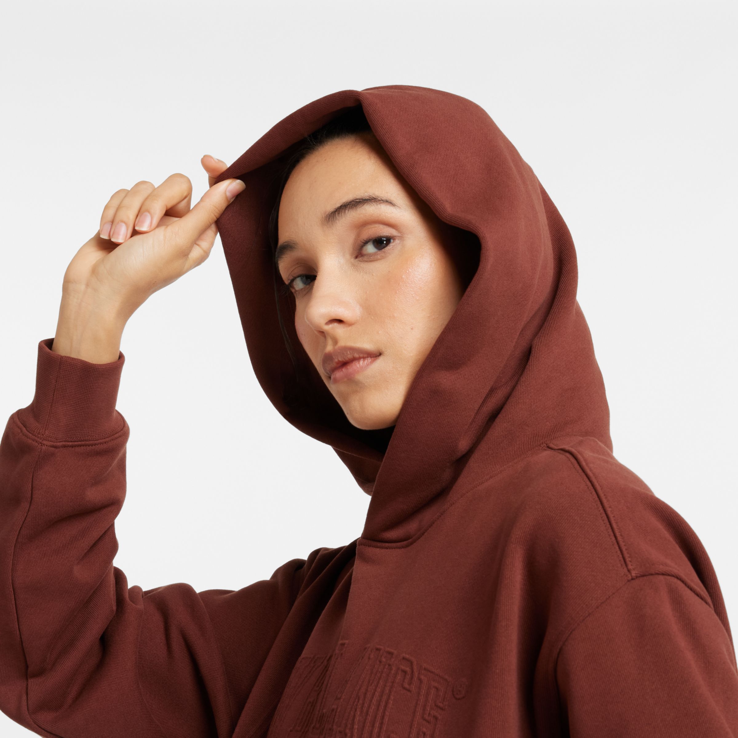 Embossed Graphic Fleece Hoodie