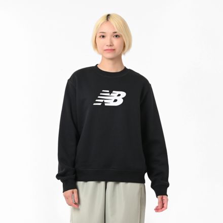 Sport Fleece Logo Crew, BLACK, WT43526BK