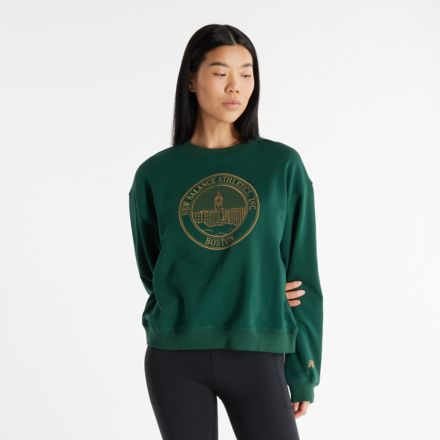 Athletics French Terry Crest Crew, LINEN HEATHER, WT43553NWG