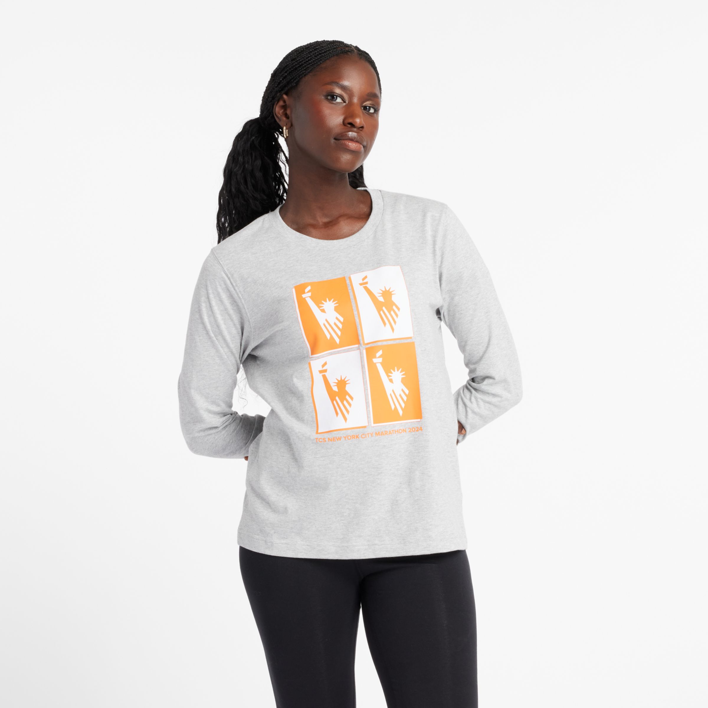 

New Balance Women's NYC Marathon Graphic Long Sleeve Grey - Grey