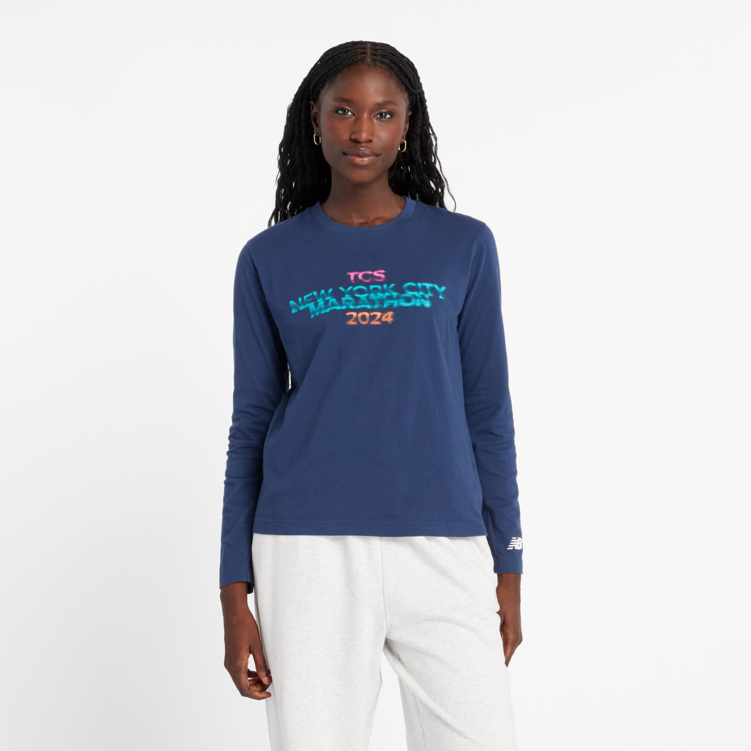 

New Balance Women's NYC Marathon Graphic Long Sleeve Blue - Blue