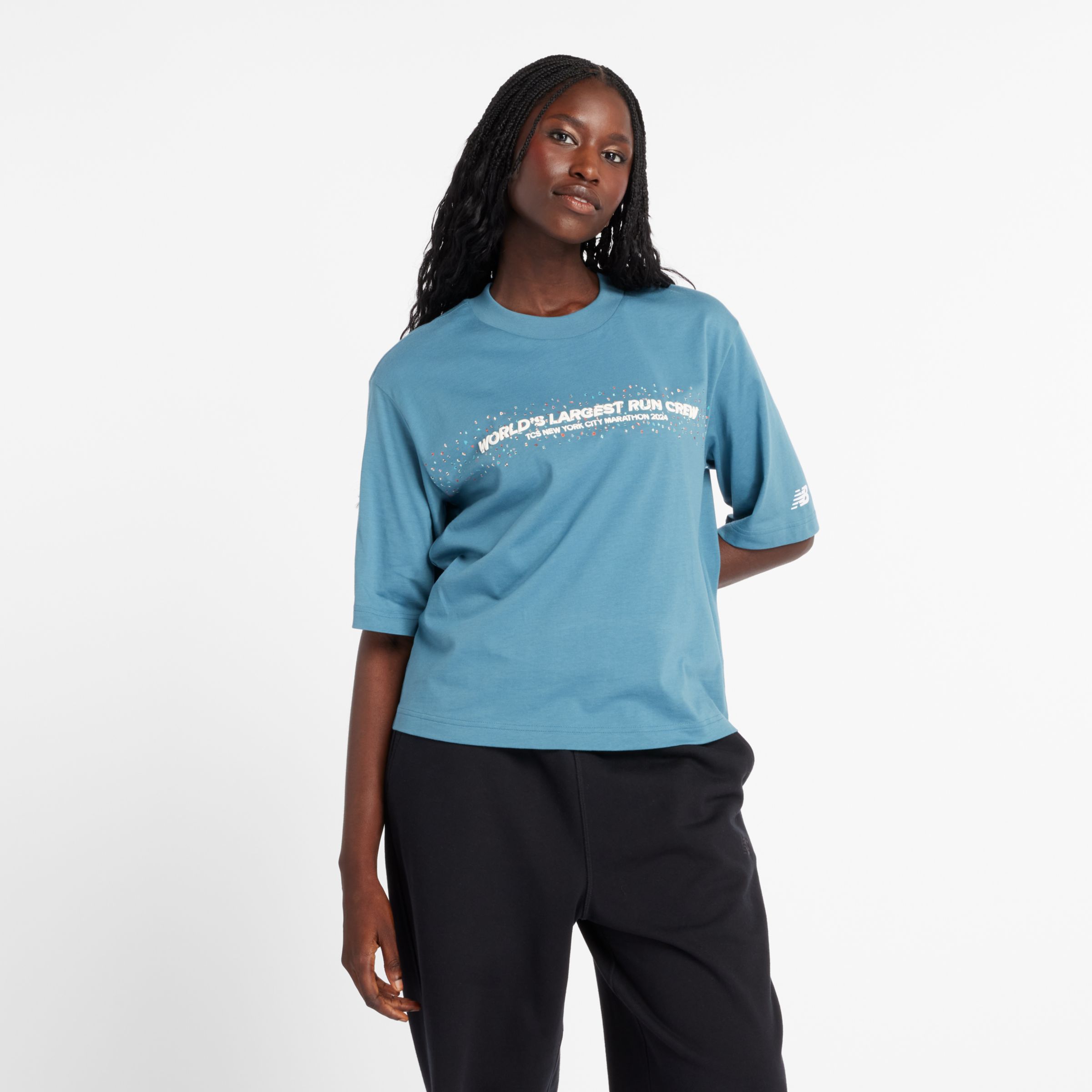 

New Balance Women's NYC Marathon Relaxed T-Shirt Blue - Blue