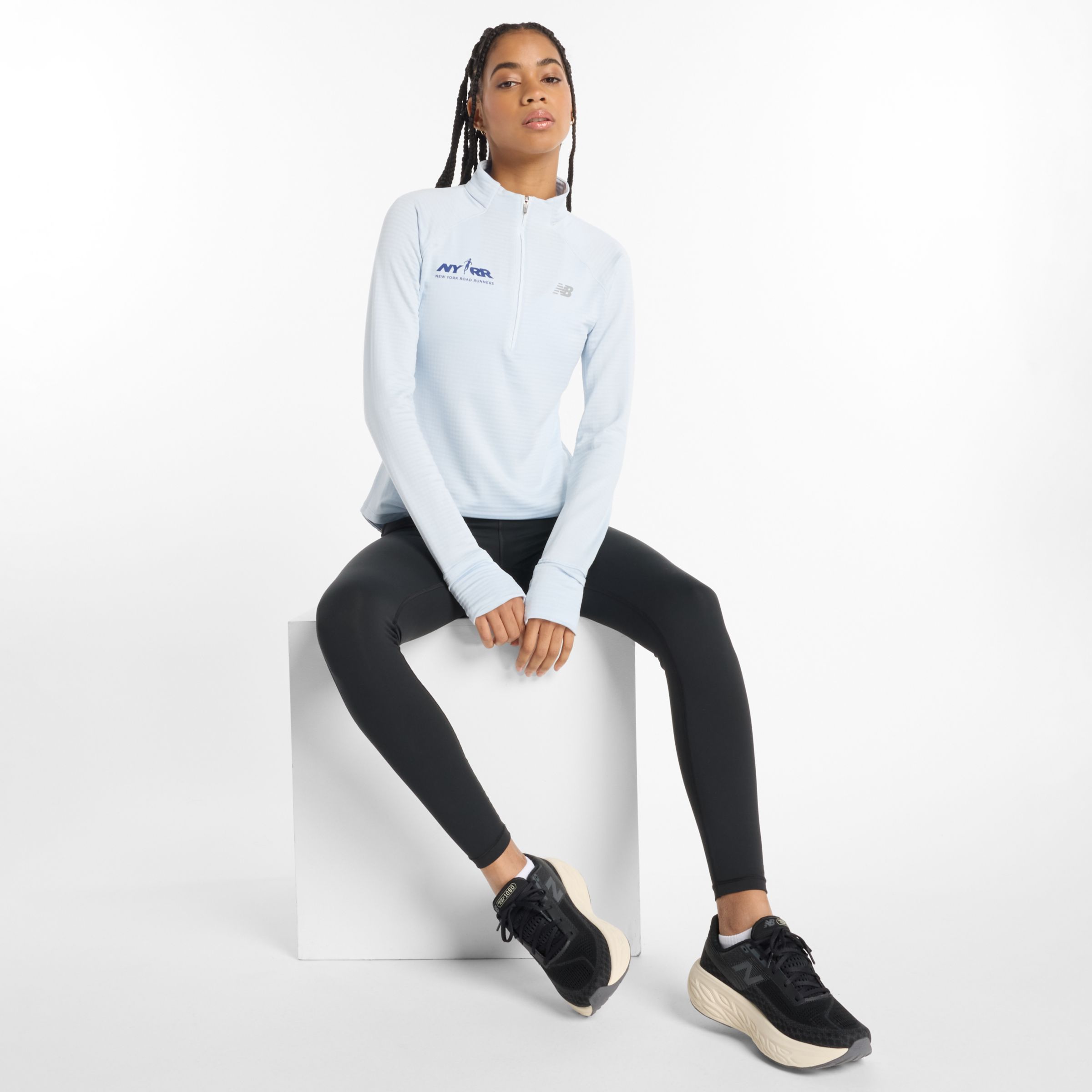 NEW BALANCE WOMEN'S RUN FOR LIFE ATHLETICS HEAT GRID HALF ZIP SHIRT 