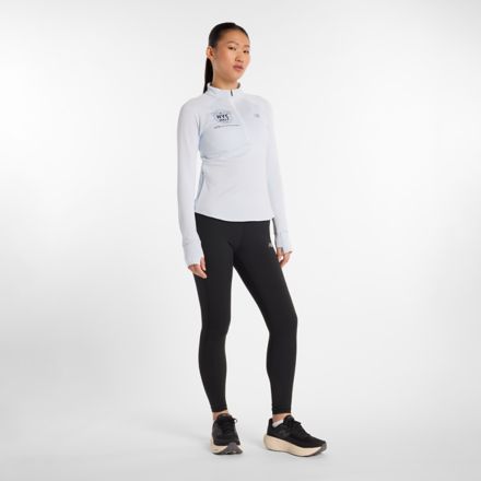 United Airlines NYC Half Athletics Heat Grid Half Zip, ICE BLUE, WT51200CIB