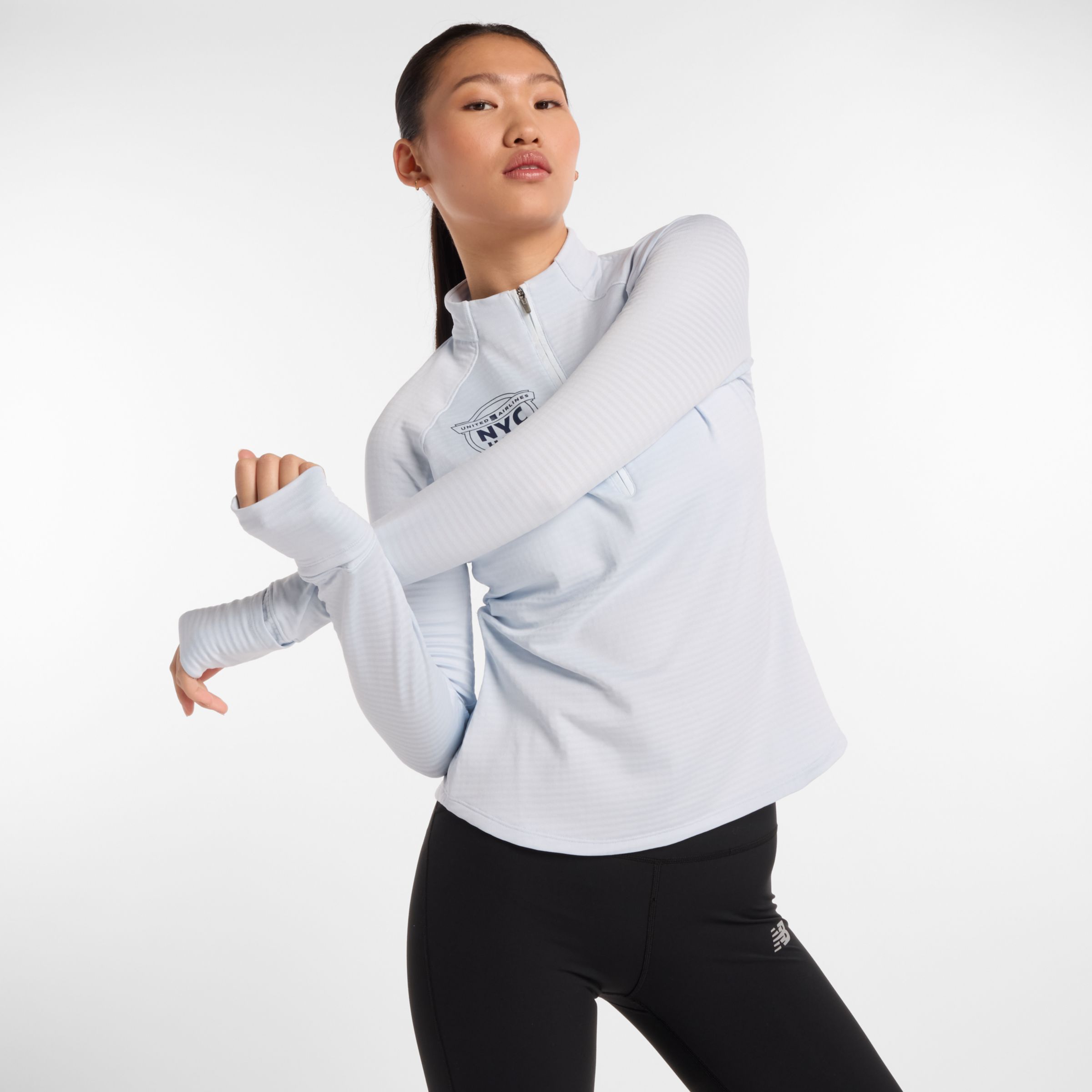 United Airlines NYC Half Athletics Heat Grid Half Zip - New