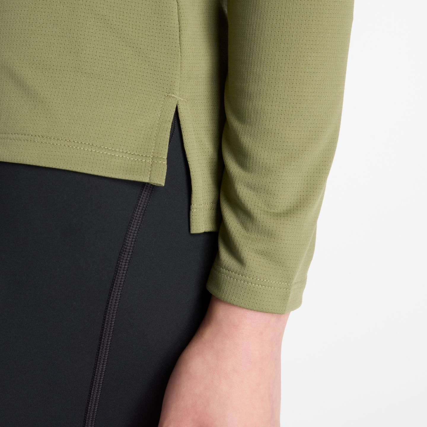 Женский топ New Balance Sport Core Long Sleeve, цвет: Dark Olivine — фото 5
