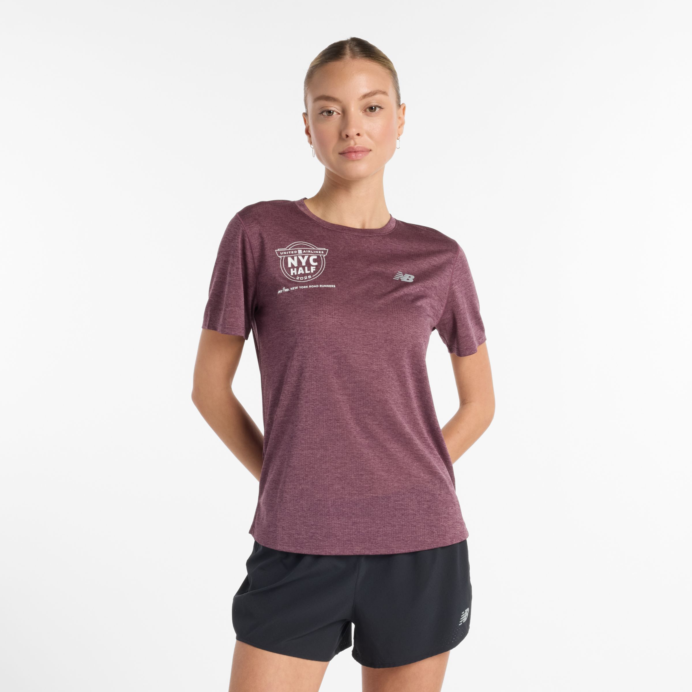 

New Balance Women's United Airlines NYC Half Athletics T-Shirt Purple - Purple