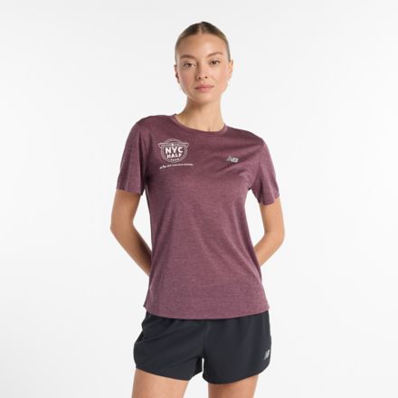 United Airlines NYC Half Athletics T-Shirt, FADED PLUM HEATHER, WT51253CFPH