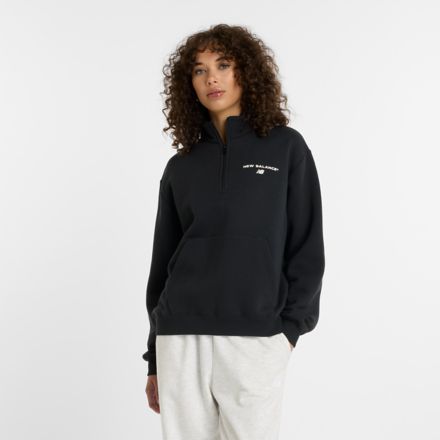 Reimagined Fleece Half Zip, BLACK, WT51516BK