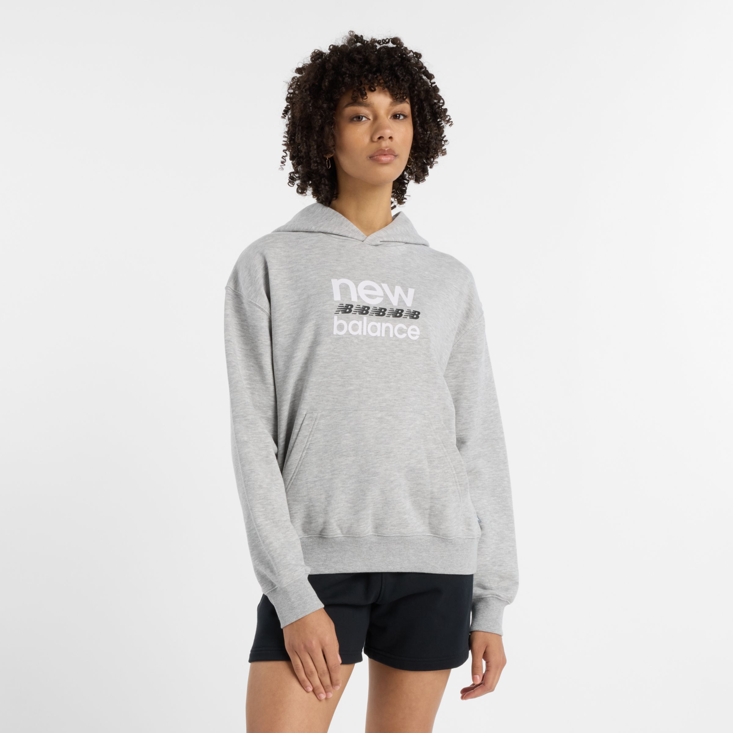 

New Balance Women's Sport Graphic French Terry Hoodie Grey - Grey
