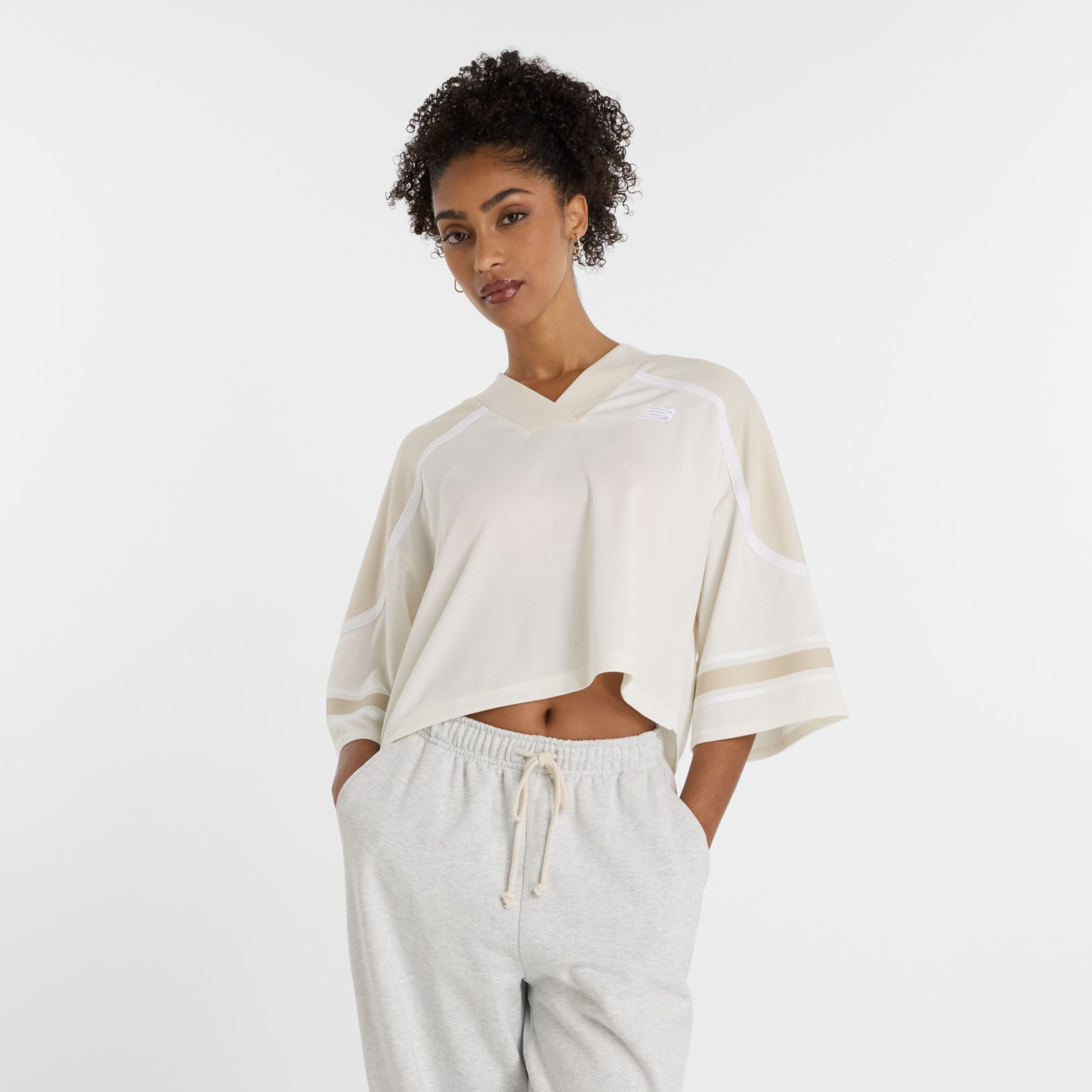

New Balance Women's Jersey Mesh T-Shirt White - White