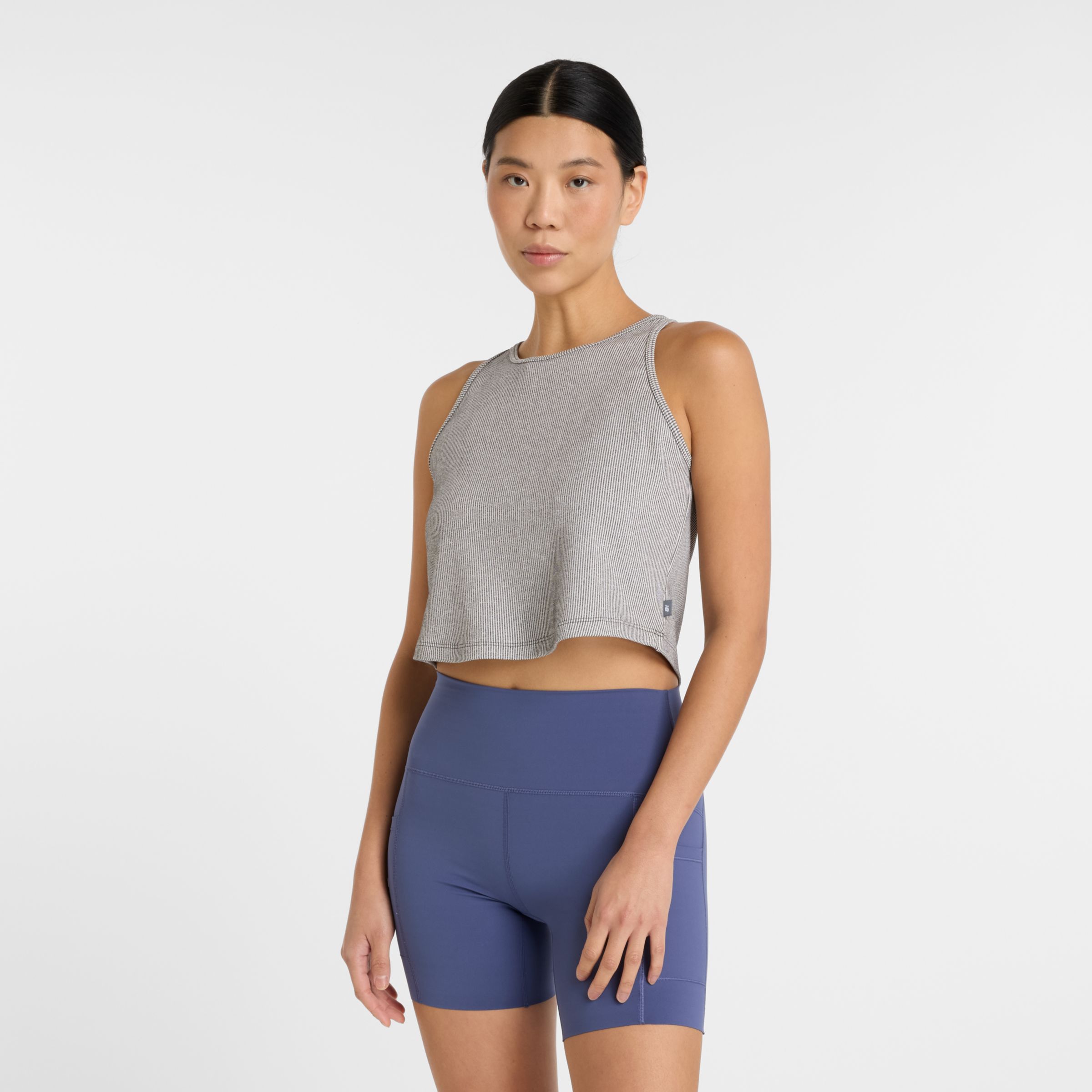 New Balance Femme Novelty Rib Tank en Noir, Poly Knit, Taille L