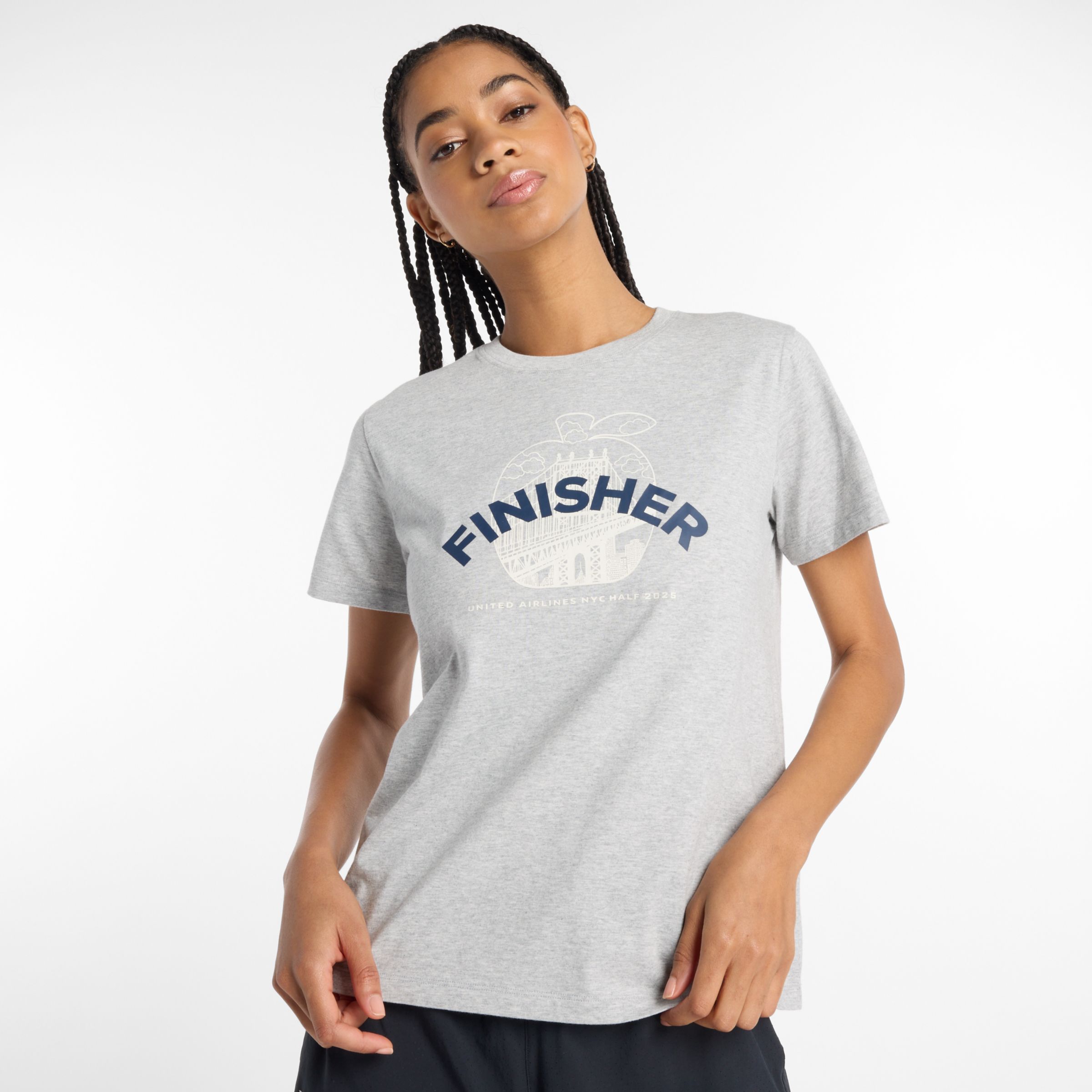

New Balance Women's United Airlines NYC Half Finisher T-Shirt Grey - Grey