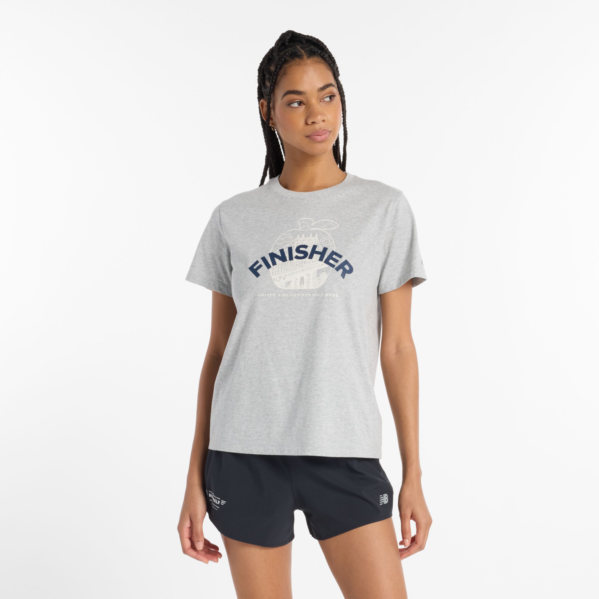 

New Balance Women's United Airlines NYC Half Finisher T-Shirt Grey - Grey