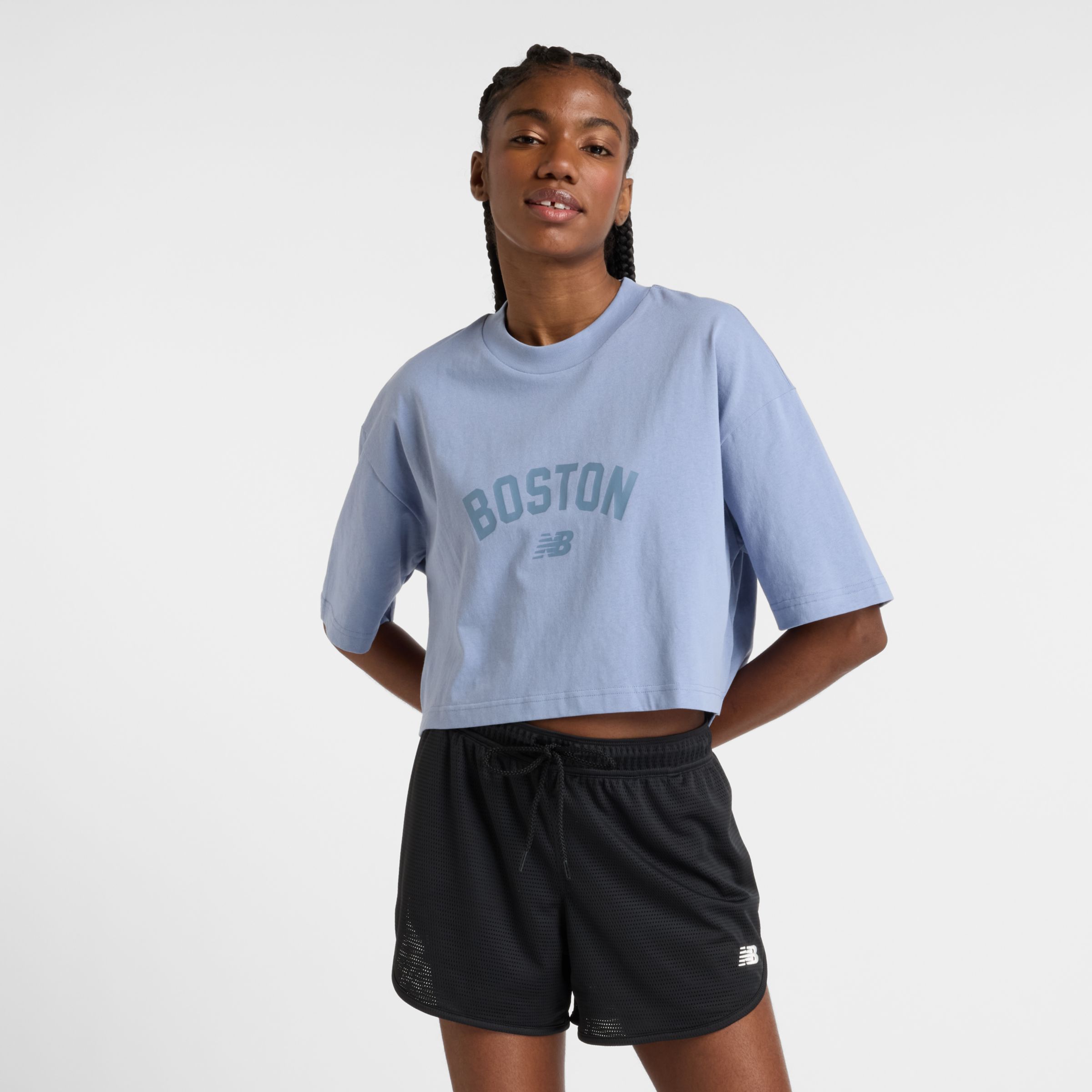 

New Balance Women's Boston Heritage T-Shirt Blue - Blue