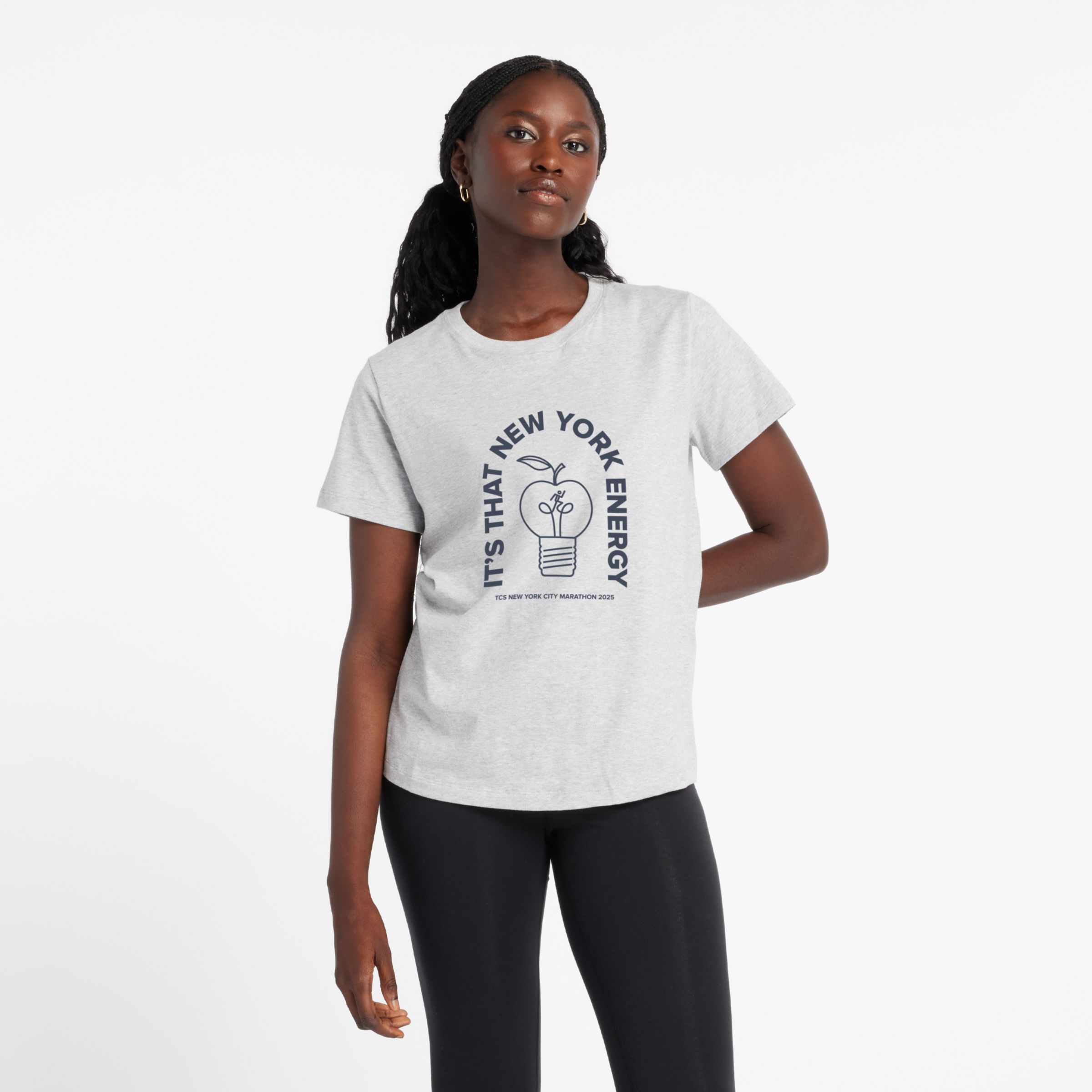 Shop New Balance Women's Nyc Marathon Graphic T-shirt In Grey