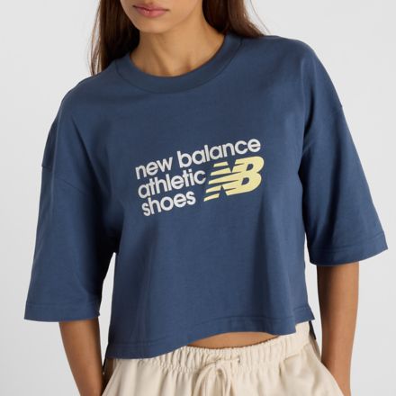 Athletics Premium Chest Logo Cropped T-Shirt｜ニューバランス
