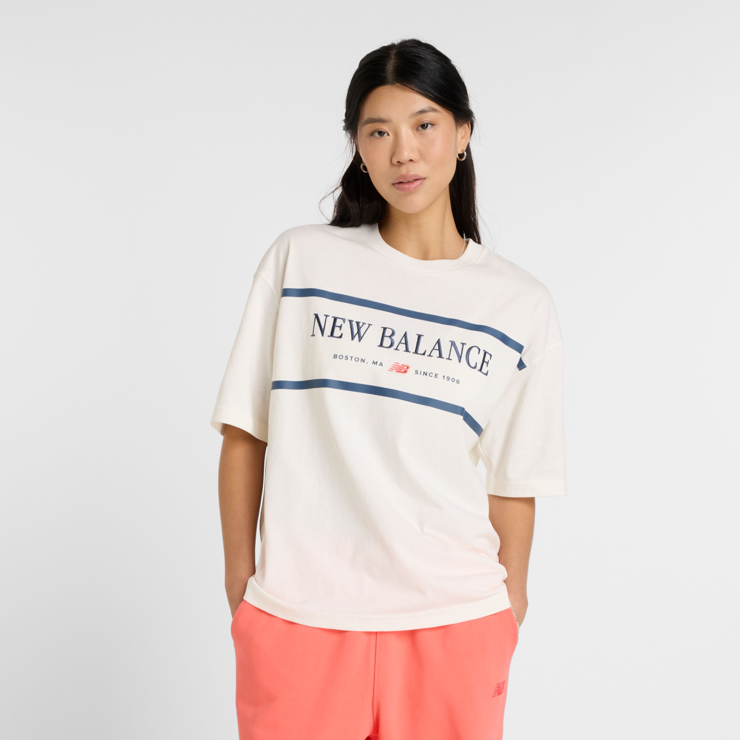 

New Balance Women's Athletics Nautical T-Shirt White - White