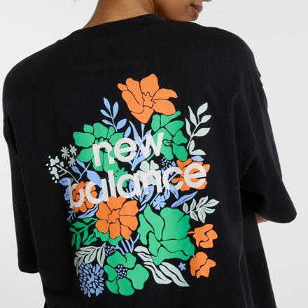 Flower Oversize T-Shirt, BLACK, WT51930BK