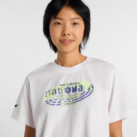 New Balance Nationals Indoor Women's Graphic T-Shirt 1, WHITE with White, WT529KWT