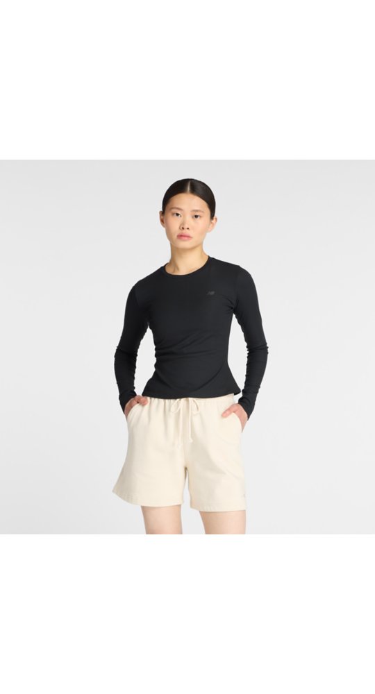 New Balance Micro-Rib Long Sleeve in Black