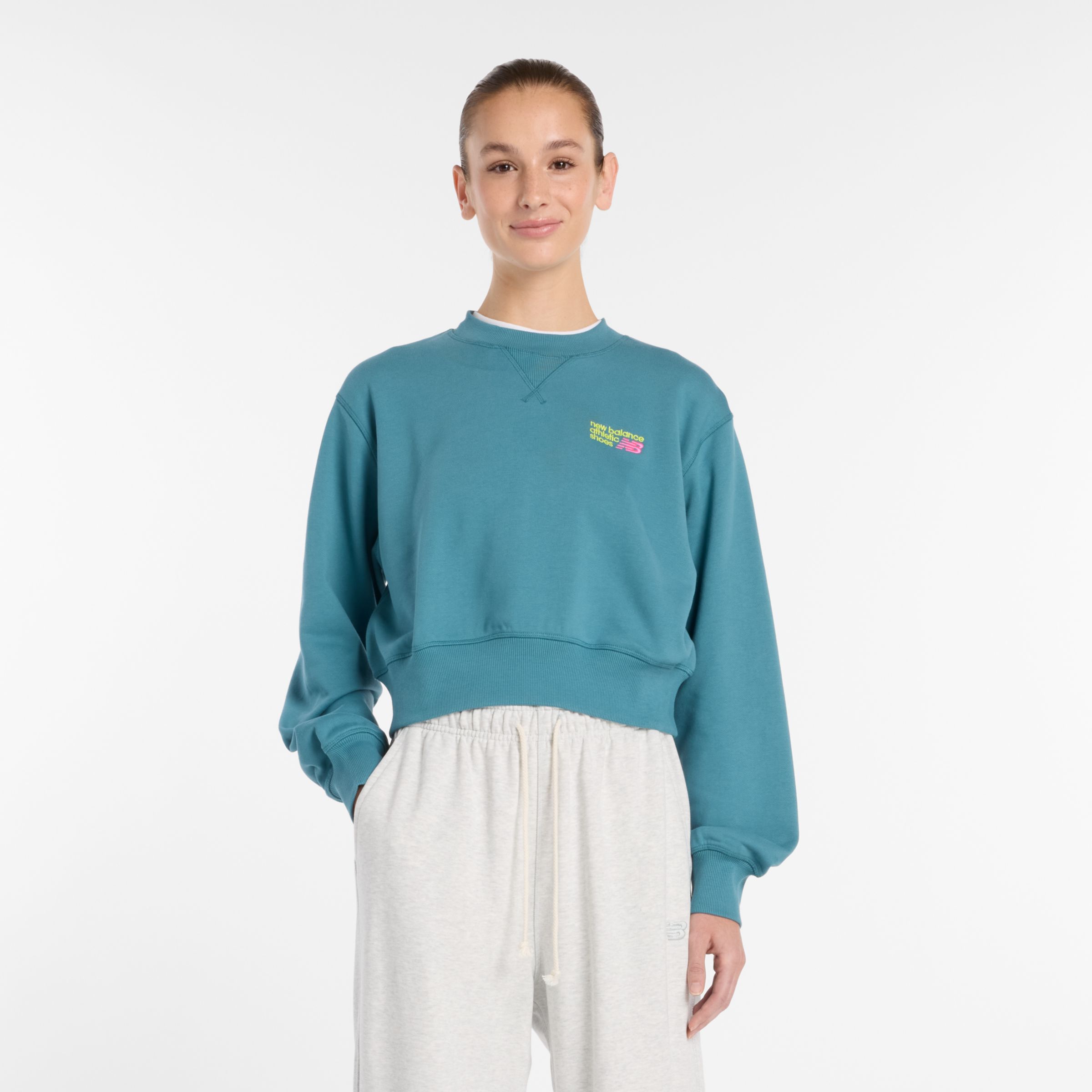 Athletics Premium Logo Relaxed Crop Crew