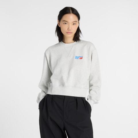 Женские худи New Balance Athletics Premium Logo Relaxed Crop Crew