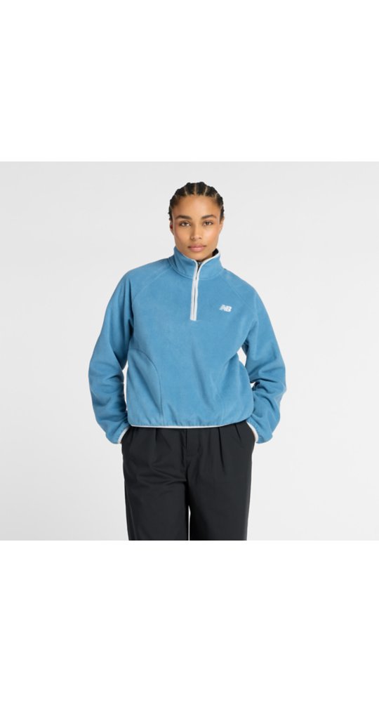 New Balance Sport Polar Fleece Half Zip in Shoreline Blue