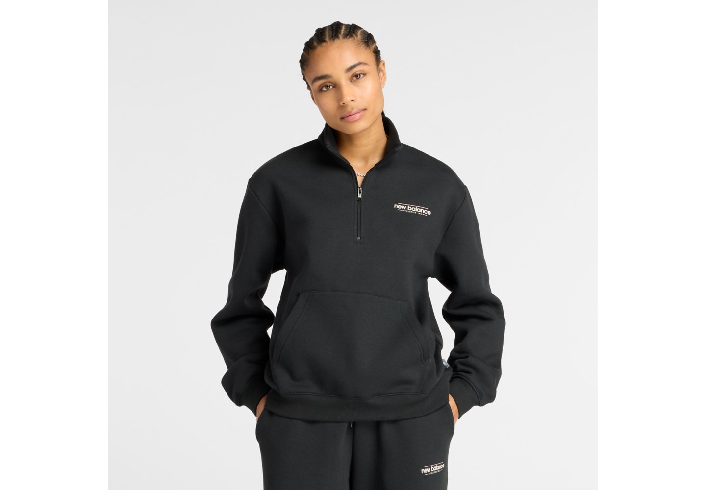 New Balance Reimagined Fleece Half Zip in Black — photo 1 of 1