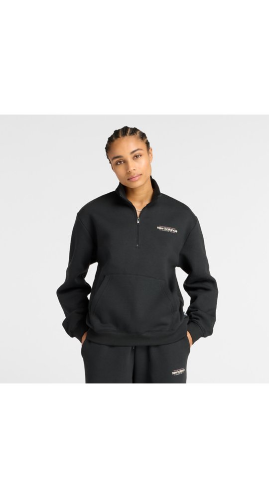 New Balance Reimagined Fleece Half Zip in Black
