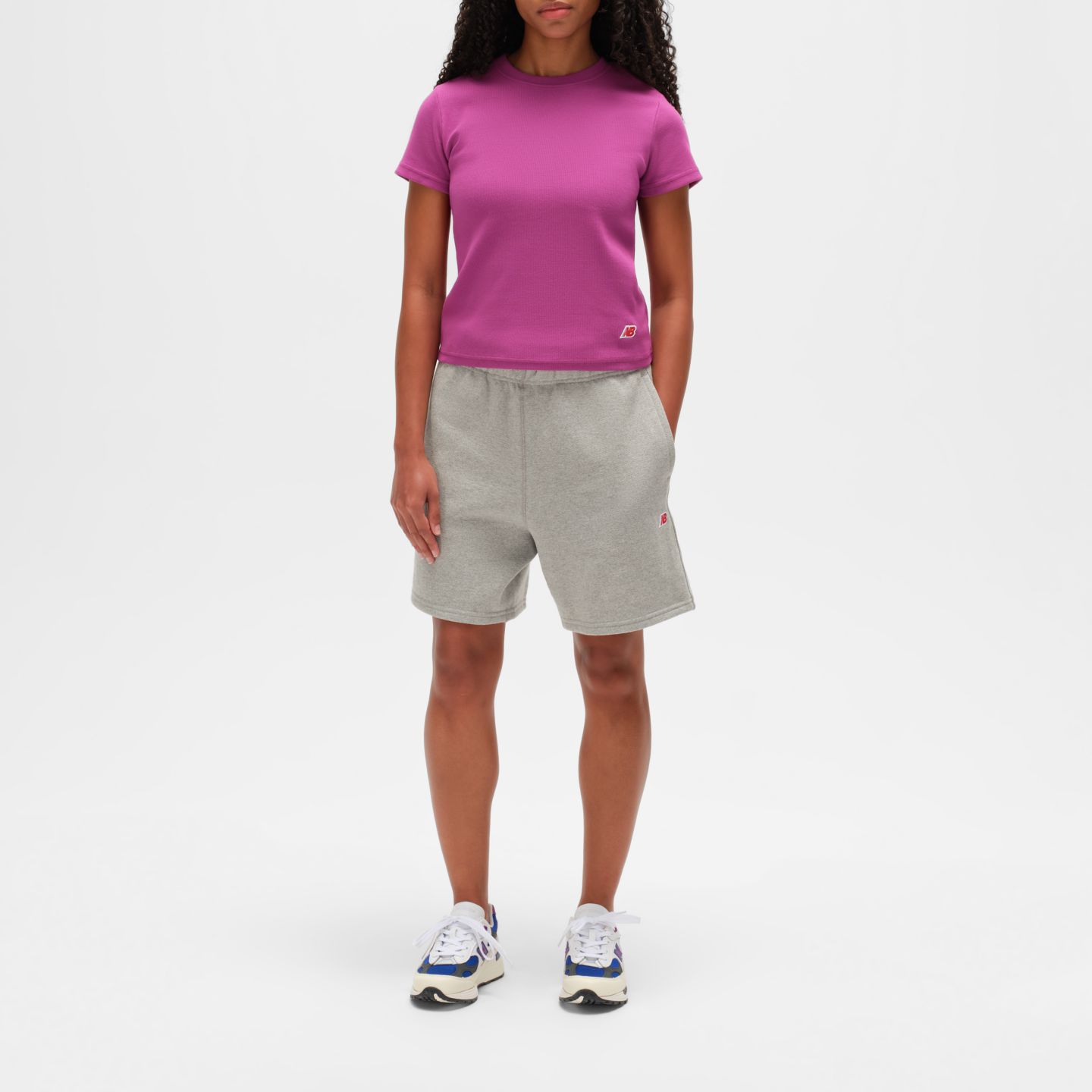 Женский топ New Balance Made in USA Cropped Top, цвет: Фиолетовый — фото 1