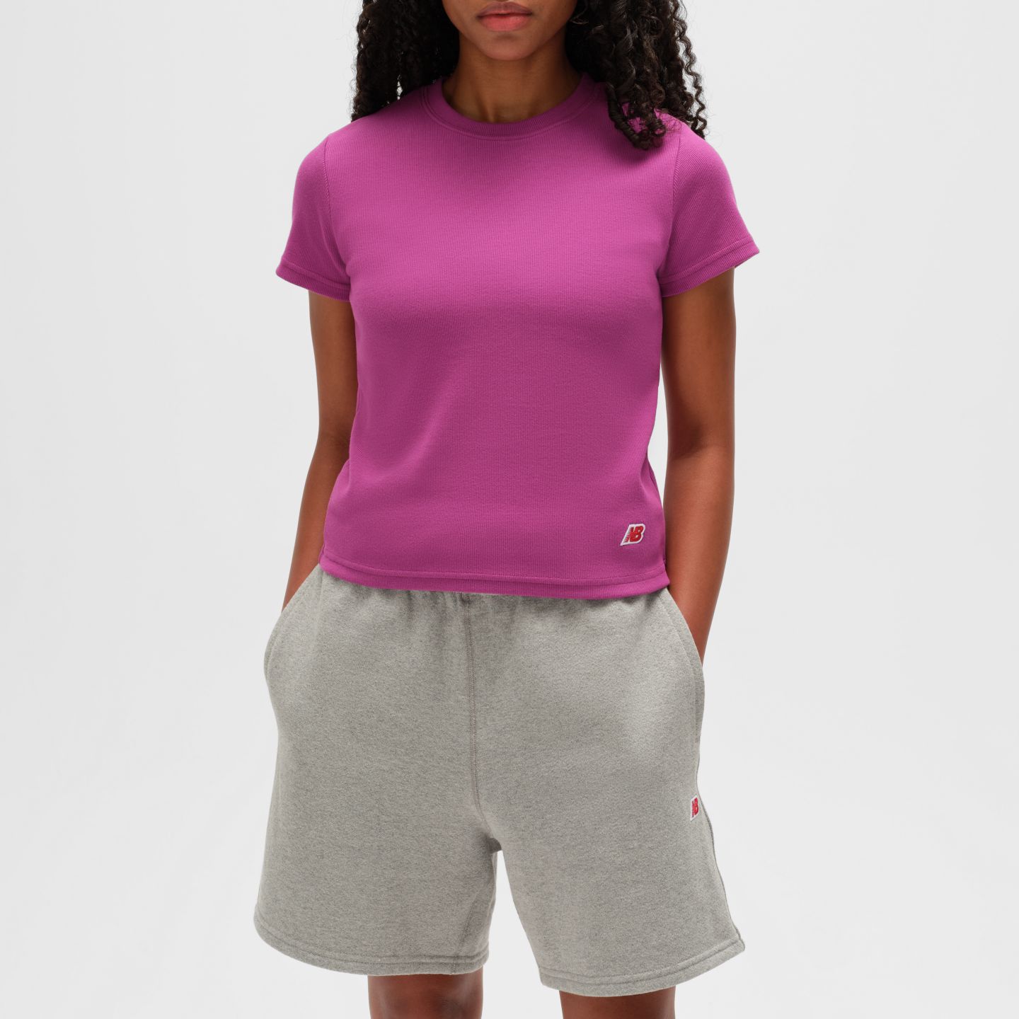 Женский топ New Balance Made in USA Cropped Top, цвет: Фиолетовый — фото 2