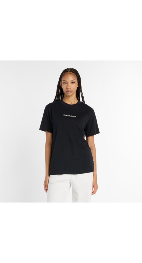 New Balance Athletics Script T-Shirt in Caviar