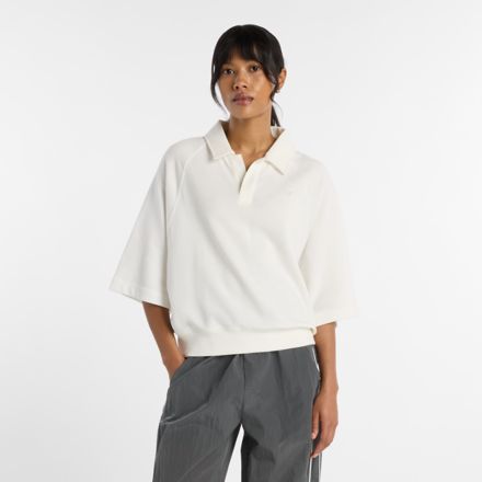 Coastal Fleece Oversized Polo, SEA SALT, WT611044SST