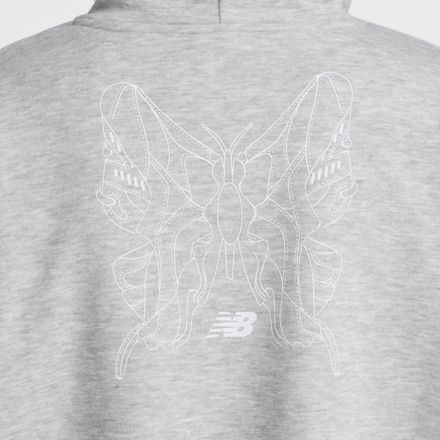 Butterfly Hoodie, Athletic Grey, WT6130MEAG
