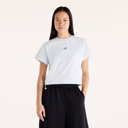 NBX Shifted 2 Active Dry Shirring T-shirt, GLINT BLUE, WT6137DUAAW