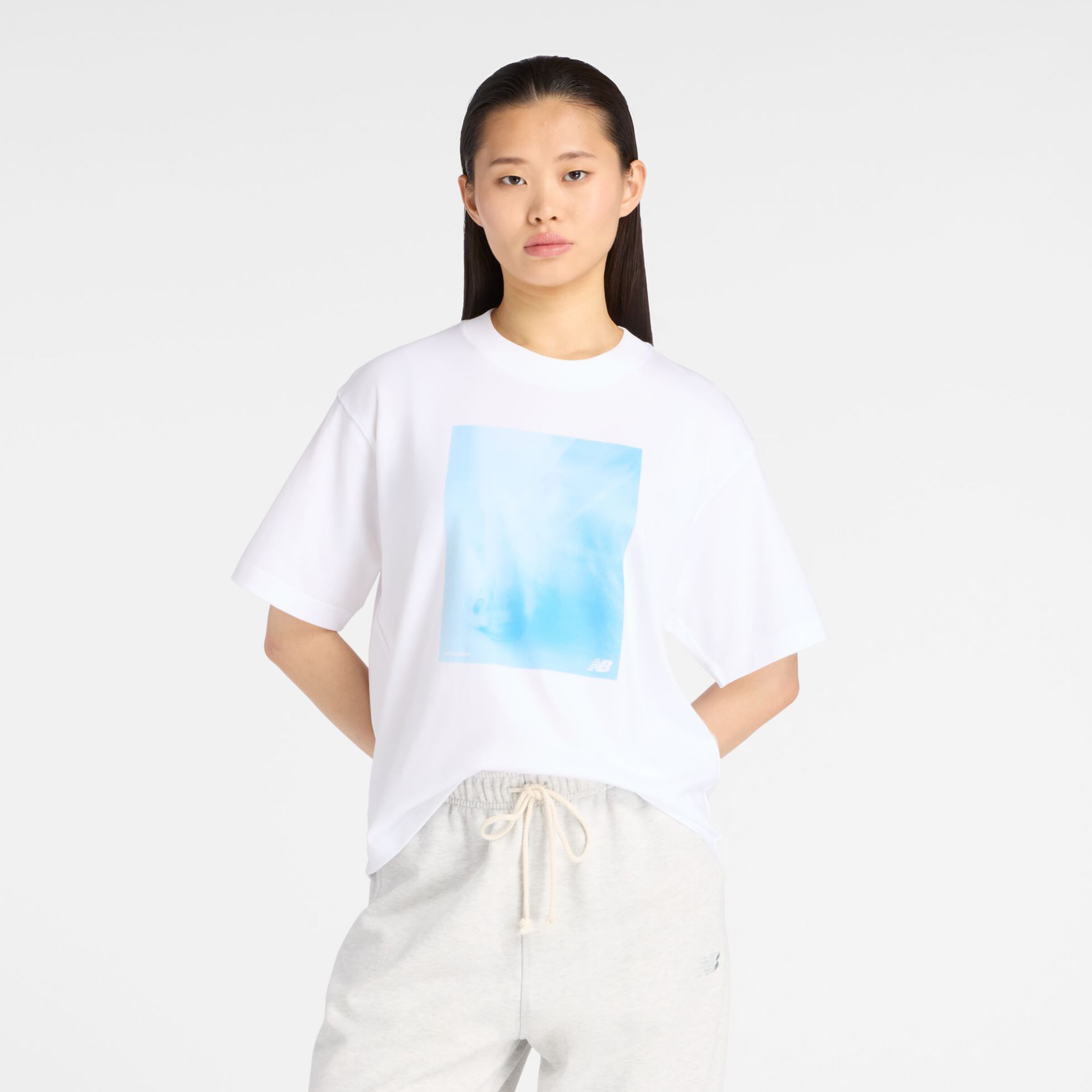 NB GREY Photo T-shirt Blue
