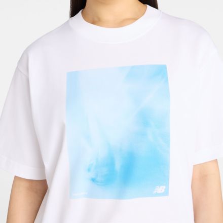 NB GREY Photo T-shirt Blue, WHITE with White, WT617091WT