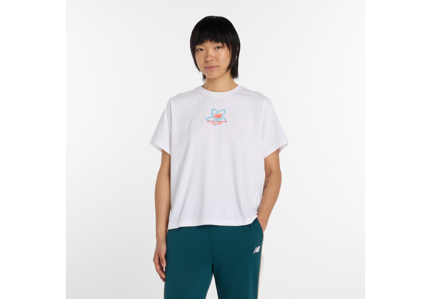 New Balance Boston City Run Relaxed T-Shirt in White — photo 1 of 1