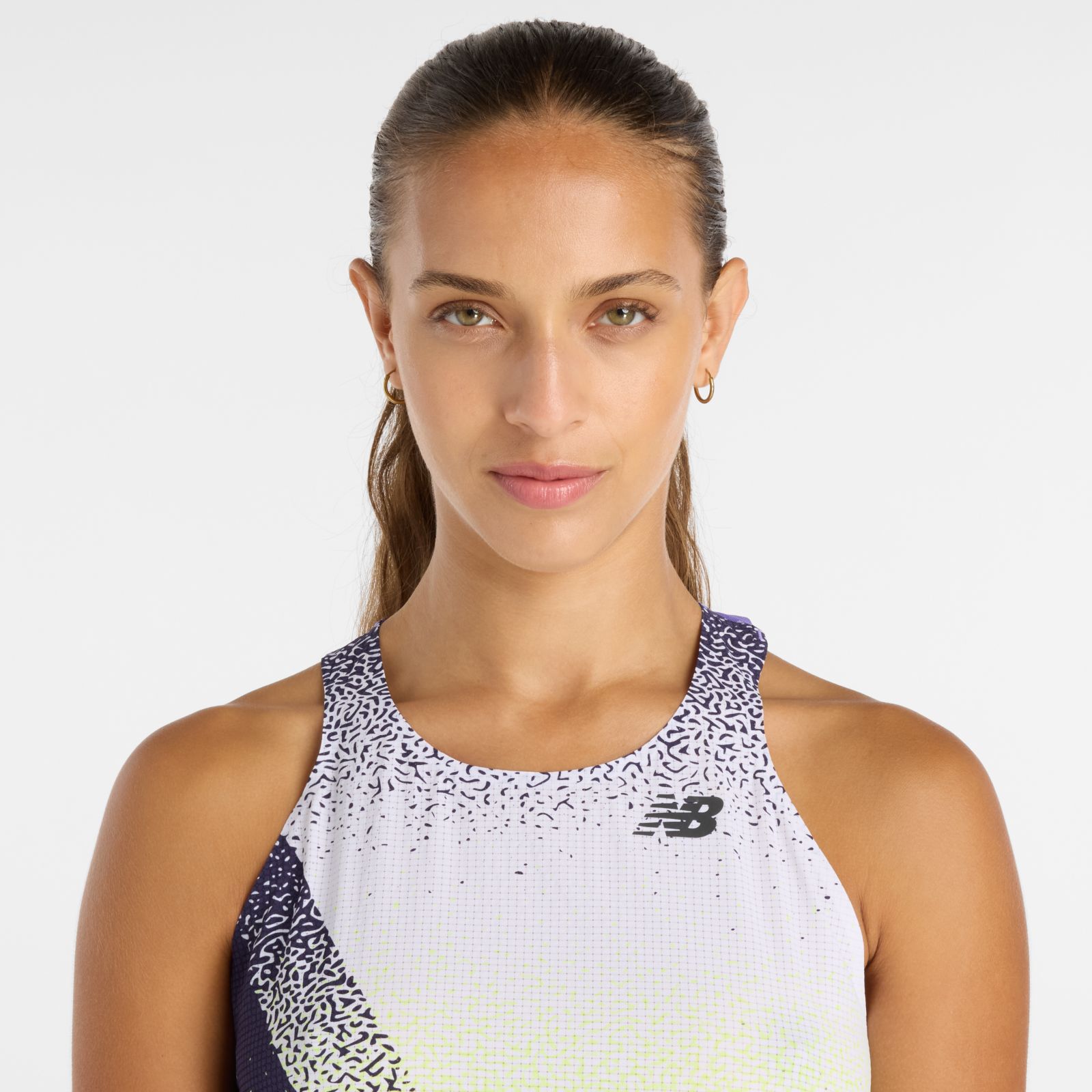 Женские футболки New Balance Race Day Ultra Light Printed Singlet — фото 3