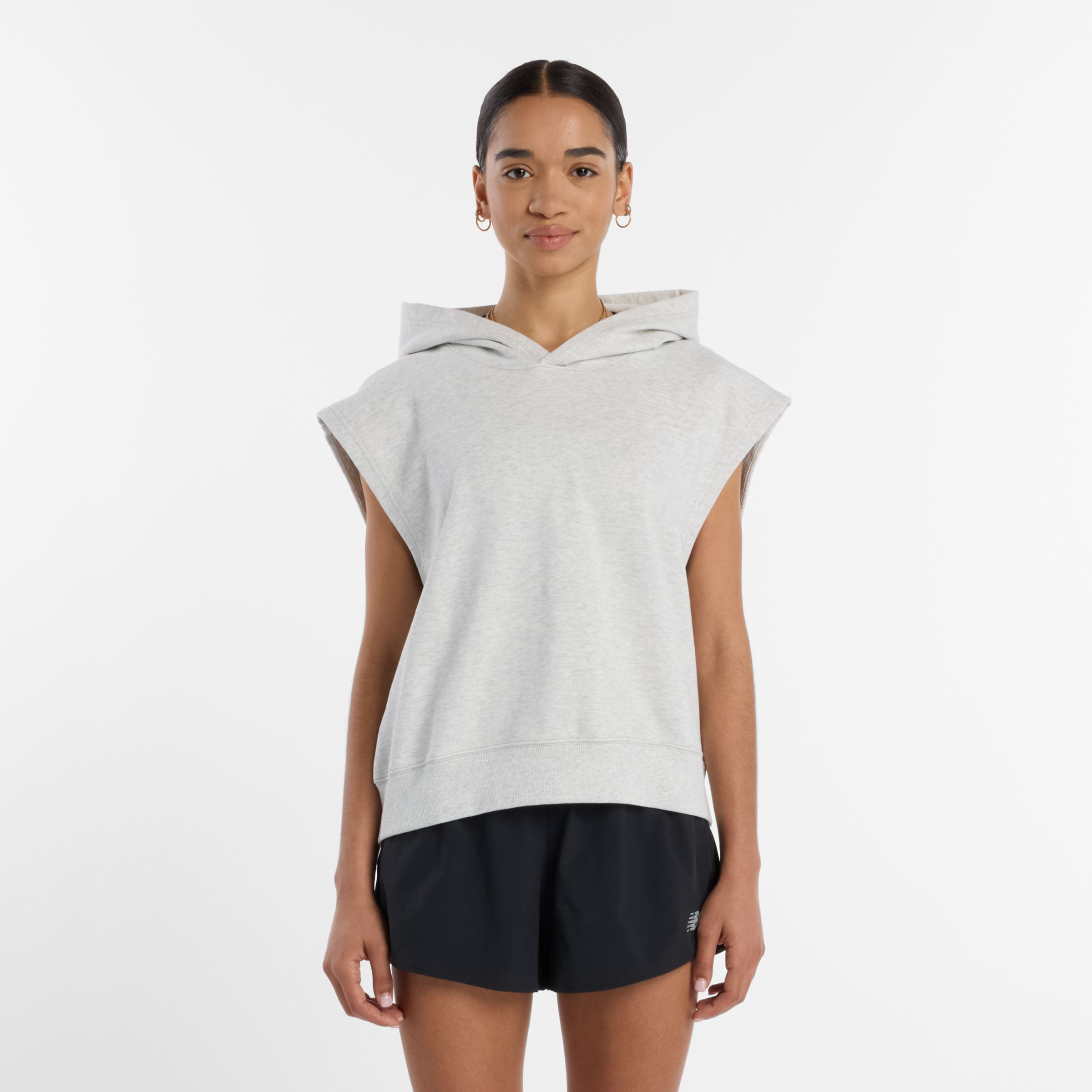 Embossed Sleeveless Hoodie