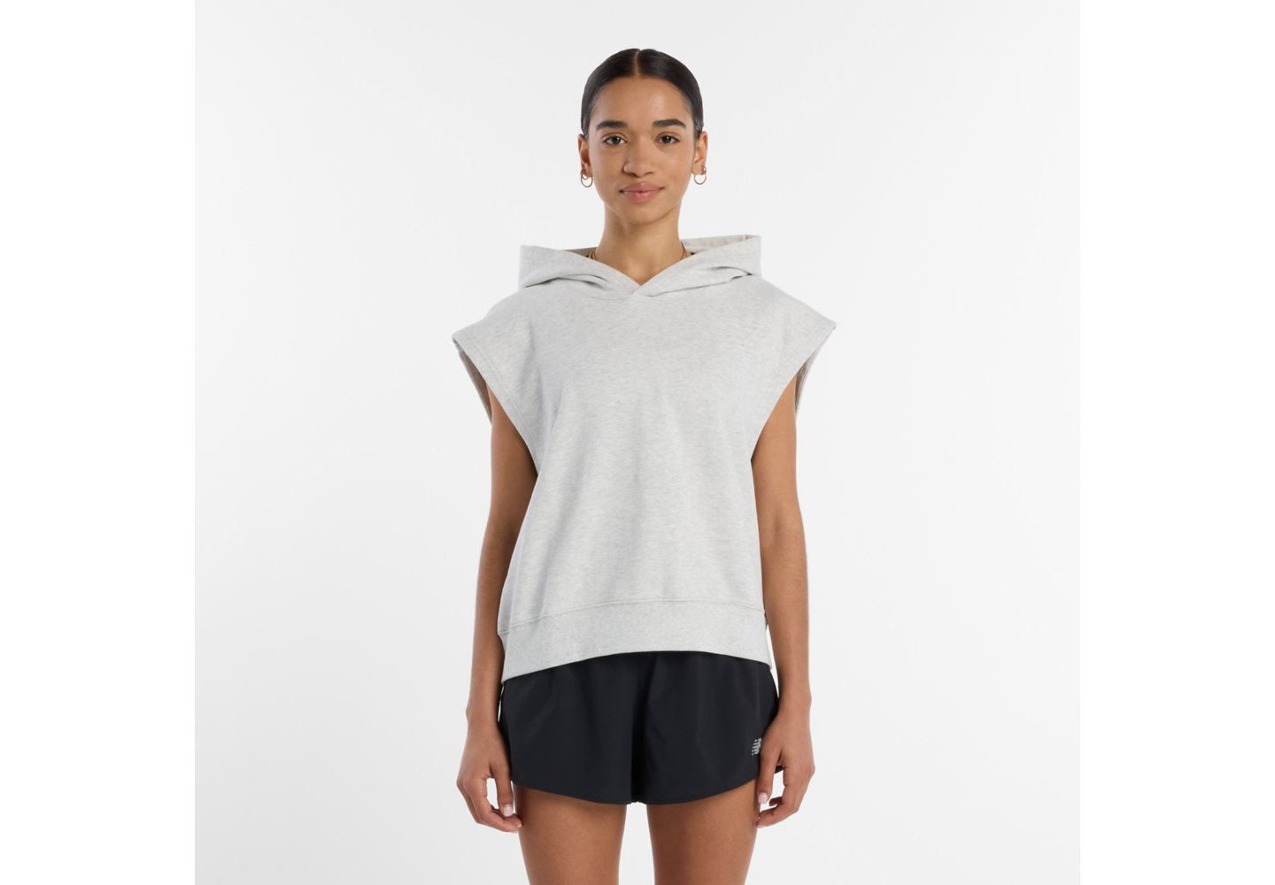 New Balance Embossed Sleeveless Hoodie in Ash Heather — photo 1 of 1