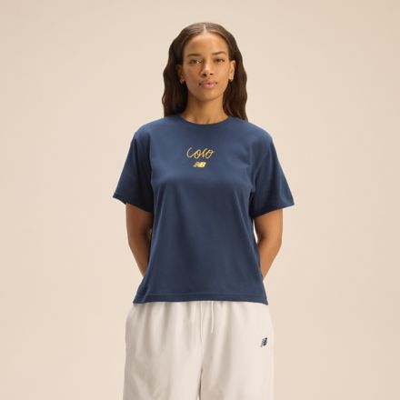 Coco Gauff Signature Melbourne Graphic T-Shirt, NB NAVY with NB 103 WHITE, WT61C65MNNY