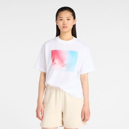 NB GREY Photo T-shirt Red, WHITE with White, WT61G8C6WT